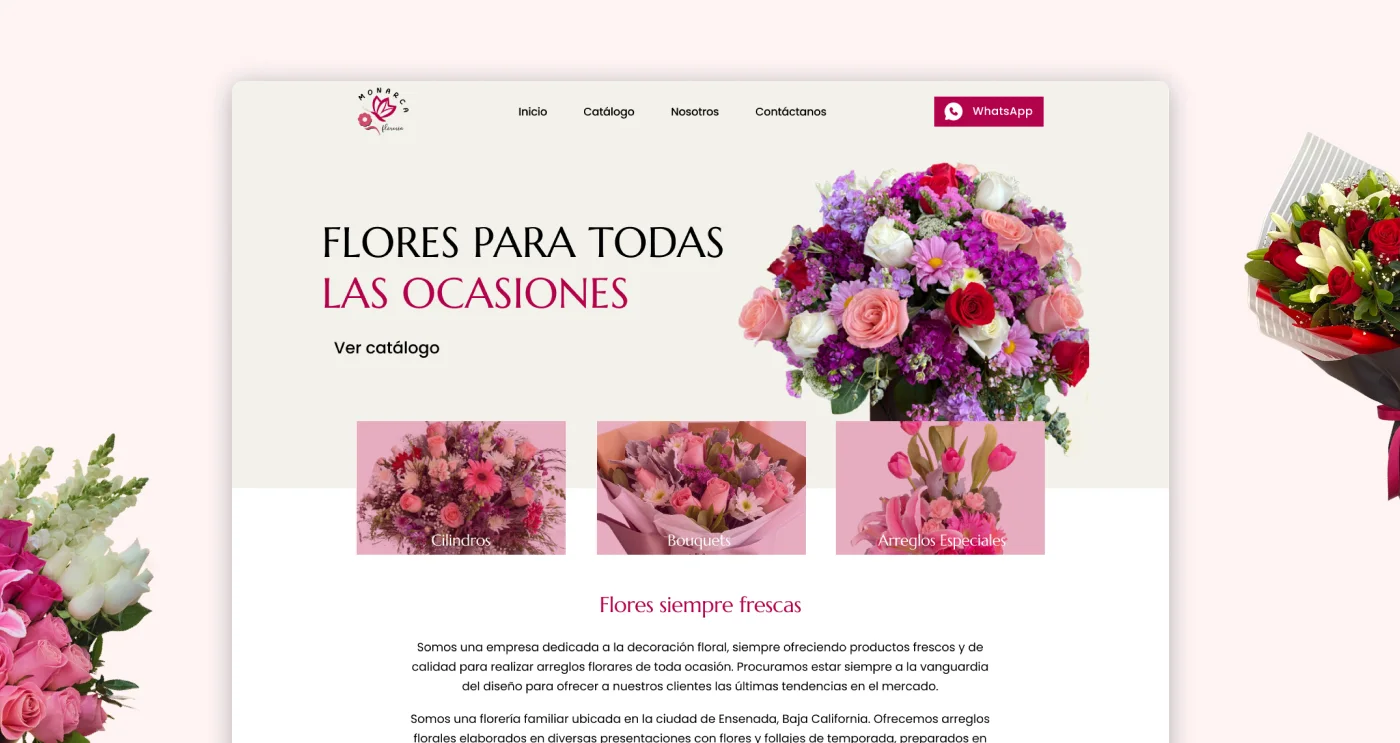 Floreria monarca website design diseño web